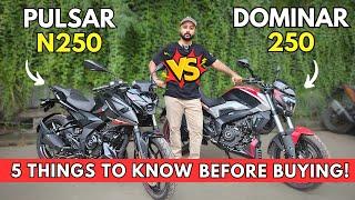 Bajaj Pulsar N250 vs Dominar 250 | Comparison review | Which is better 250cc Bike #bajaj