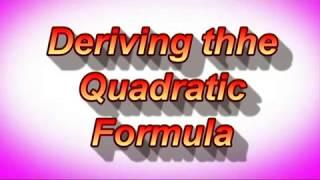 Deriving the Quadratic Formula  Dr  Dawes Video Tutor. YouTube.. Canterbury Tuition.