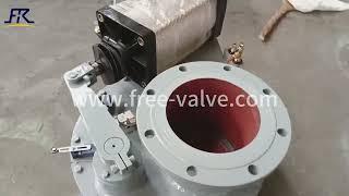 Pneumatic tungsten carbide seat double plate rotary swing valve FRXZ644Y