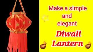 Make a simple and easy Diwali decoration ideas/ Akashkadil / diwali lantern  Rishu's activity &fun