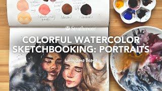 Colorful Watercolor Sketchbooking with Jane Beata | Stylized Portraits