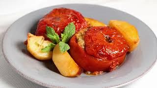 How to make Traditional Greek Gemista - Stuffed tomatoes recipe | GreekCuisine