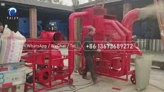 How does hot sale combined groundnut sheller with cleaning equipment work?