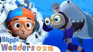 鲨鱼的牙齿 | | Blippi 中文版 | 儿童教育视频 | 实景探索