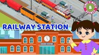 Railway Station | Down at the Station Nursery Rhyme for kids | Bindi's Music & Rhymes