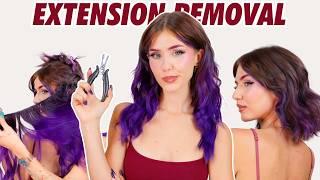 Hair extension removal at home (sew-in extensions on short hair)