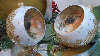 Christmas Ornaments Decoupage Tutorial 