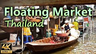 Taling Chan Floating Market and Long-Tail Boat Trip in Bangkok / Thailand / 4K