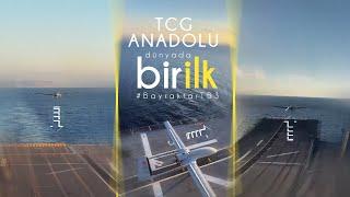 Sevda KUŞUN kanadında uçtu. TB3, TCG Anadolu'ya hem iniş hem kalkış yaptı