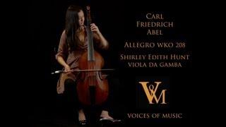 Carl Friedrich Abel: Allegro in D Minor WKO 208; Shirley Edith Hunt, viola da gamba