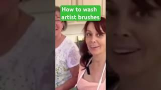 How to wash acrylic paint out of artist brushes #brush #cleaning #artsupplies