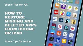 How To Restore Missing And Deleted Apps From iPhone or iPad
