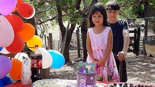 aniversario da ROBERTA de 4 ANINHOS  vlog na roça