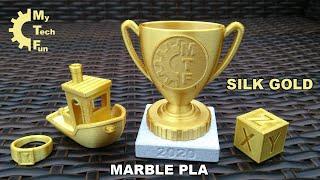 Testing Silk Gold and Marble PLA filaments by AzureFilm