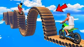 SHINCHAN AND FRANKLIN TRIED THE INSANE CURVY PIPES BRIDGE PARKOUR CHALLENGE GTA 5