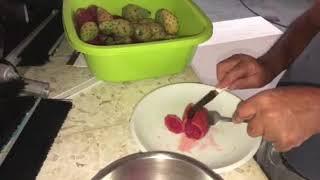 How to clean cactus fruit/figs quickly and effectively without gloves