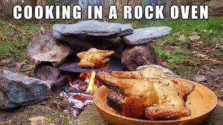 Rock Oven - Bushcraft cooking a Roast chicken lunch