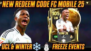 NEW REDEEM CODE || FC MOBILE 25 UPCOMING NEW EVENTS  || UCL RTTK, WINTER FREEZE EVENTS