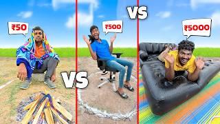 Overnight Survival Challenge On Different Chairs With Low Budget to High Budget Telugu Experiments