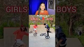 GIRLS VS BOYS  CYCLE STUNT COMPETITION - 8 #cycle #stunt #competition #short