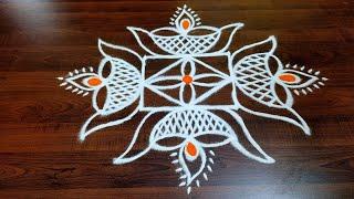 Thai velli Special Vilakku kolam|5*1dots Vilakku kolam| dheepam Rangoli|Salem Rangoli|muggulu