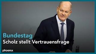 phoenix vor Ort: Kanzler Scholz stellt Vertrauensfrage im Bundestag | 16.12.24