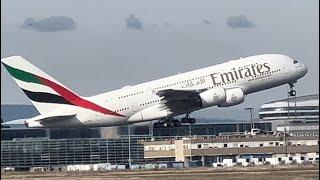 Frankfurt Airport Plane spotting October 2024 || Emirates Airbus 380 Stunning takeoff