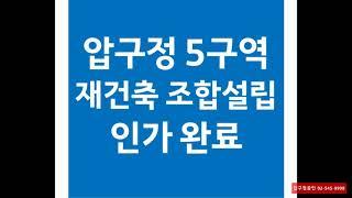 압구정 5구역 재건축 조합설립 인가 완료 - 압구정부동산