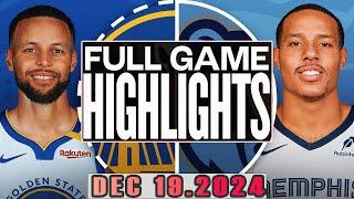 Golden State Warriors VS Memphis Grizzlies Full Game Highlights Dec 19,2024 NBA Season 2024-25