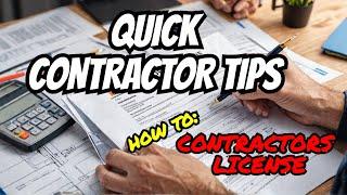 Contractors License: HOW TO GET STARTED EASILY AND QUICKLY