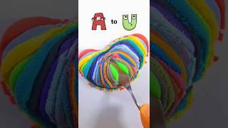 A to U Colour Mixing  #shorts #asmr #satisfying #alphabetlore