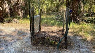 Building a backyard compost bin for composting oak leaves/pine straw