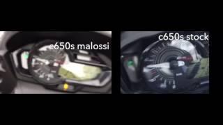 2016 bmw c650 sport malossi vs stock 0-100