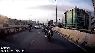 Car Flips on elevated highway while trying to give way to ambulance