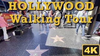 Hollywood California Virtual Walking Tour | Walk Of Fame | Best View Of Hollywood Sign | 4K 60fps