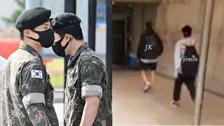 Jungkook and Jimin Walked in a Building Without Wearing Military Uniforms! What Happened?