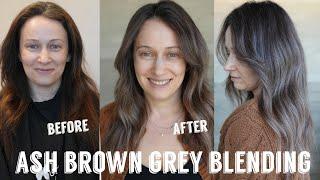 Hair Transformations with Lauryn: Ash Brown Grey Blending with Demi Base Ep. 200