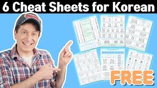 I created FREE Korean language CHEAT SHEETS