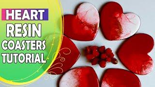 Resin Coasters: Heart Resin coasters Tutorial the easy way with me | هنر رزین | آموزش زیرلیوانی رزین