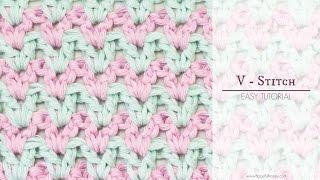 How To: Crochet The Double Crochet V Stitch | Easy Tutorial by Hopeful Honey