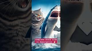 ai cat & shark fight story #aicat #aicatstories #catstory #aicatimages