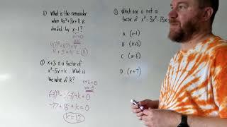 Remainder Theorem and Factor Theorem