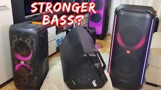 BASS Test LOW frequencies! JBL Partybox 710 VS Samsung T70 VS JBL Partybox 310