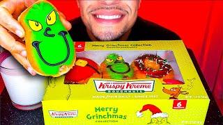 ASMR DONUTS AND MILK MUKBANG KRISPY KREME MERRY GRINCHMAS GRINCH  PACK JERRY EATING SHOW NO TALKING