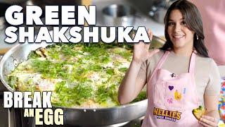 Green Shakshuka With Cheese  | Break an Egg | Food52 + Nellie’s Free Range