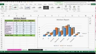 How to create 3D Column Chart in MS Office Excel 2016