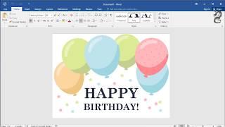 How to make a birthday card with  Word