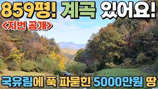 [331] 859평! 5000만원! / 작은 계곡과 연못이 있는 자연인 토지~ 남들 간섭 없이 힐링하세요! / 충청북도 제천시 수산면 토지, 주말 농장 매매 #제천부동산 #토지