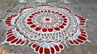 Red & White kolam!! #Friday kolam!