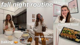 COZY FALL NIGHT ROUTINE | baking, skincare, laundry & relaxing